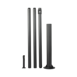 [XGAPOLE6M/A] Poste Seccionado de 6 Metros / Especializado para la Instalación de Videovigilancia / Incluye Base de Cimentación y Brazo para Cámara PTZ / Color Negro | XGAPOLE6M/A