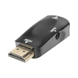 [HDMI-VGA] Adaptador (Convertidor) HDMI a VGA  / HDMI Macho a VGA Hembra / Resolución 1920x1080 @ 60Hz  / Adaptador de Audio de 3.5 mm / Chapado en Níquel | HDMI-VGA