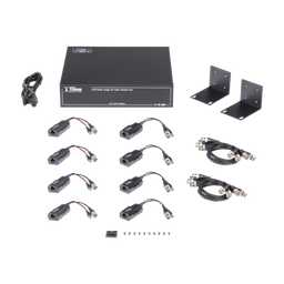 [KITTT8PVTURBOX] Kit de TRANSCEPTOR ACTIVO DE 8 CANALES / VIDEO+PODER en un solo Cable UTP / 150 metros en 4K, 200 metros en 5 MP/ Envía 36 Vcc y Recibe 12 Vcc / TODO INCLUIDO PARA RACK / Compatible con cámaras HD-TVI/CVI/AHD/CVBS / INSTALACIÓN LIMPIA | KITTT8PVTURBOX