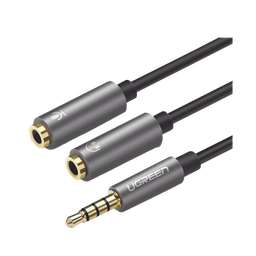 [30619] Cable Divisor en Y / De 3.5 mm Macho a Dos Salidas de 3.5 mm Hembra / CTIA, TRS / Núcleo de Cobre / TPE /  Longitud 20 cm / Ideal para Separar el Micrófono de los Auriculares | 30619