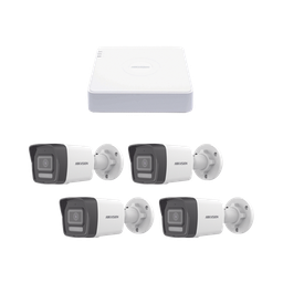 [KIPCV2M/4B] Kit IP 1080p (2 Megapixel) / NVR de 4 Canales con 4 Puertos PoE / 4 Cámaras IP Bala ColorVu Lite y ACUSENSE Lite / Micrófono Integrado | KIPCV2M/4B