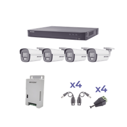 [KH1080P4BC] KIT COLORVU TURBOHD 1080p / DVR 4 Canales / 4 Cámaras Bala (exterior) lente 2.8mm / Fuente de poder profesional / Transceptores de video y Accesorios de corriente | KH1080P4BC
