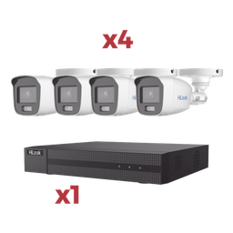 [HL-24B-KIT] [Kit] DVR 4 Canales TurboHD + 1 Canal IP / 2 Megapixel (1080pLite) / AcuSense Lite / Audio por coaxitron / 1 Bahia de disco duro / 4 Cámaras 2 Megapixel tipo Bala / ColorVu Lite + Microfono Integrado | HL-24B-KIT