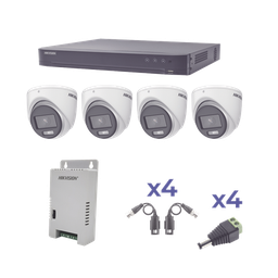 [KH1080P4EC] KIT COLORVU TURBOHD 1080p / DVR 4 Canales / 4 Cámaras eyeball (exterior) lente 2.8mm / Fuente de poder profesional / Transceptores de video y Accesorios de corriente | KH1080P4EC