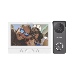 [DS-KIS213] Kit de Videoportero TurboHD con Pantalla LCD a Color de 7" / Frente de Calle para Exterior de Metal / 720p (1 Megapíxel )117° de Visión (Gran Angular) | DS-KIS213