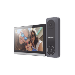 [DS-KIS312-P] Kit de Videoportero Hibrido TurboHD con Pantalla LCD touch de 7" Wi-Fi / Frente de Calle para Exterior de Policarbonato / 720p (1 Megapíxel )130° de Visión (Gran Angular) / Llamada a App Hik-Connect | DS-KIS312-P