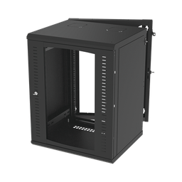 [SR-1916-GAP-V4] Gabinete Abatible de Pared (Con Marco Trasero) con Rack 19" de 16 Unidades. Ventana de Cristal Templado. | SR-1916-GAP-V4