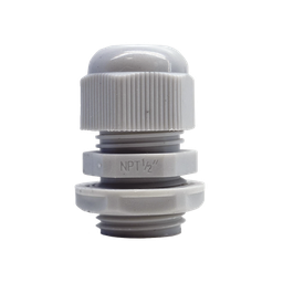 [TXG-PG-12N] Conector Plástico Blanco Tipo Glándula para Rosca NPT 1/2" | TXG-PG-12N