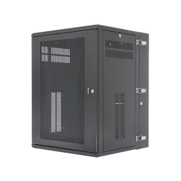 [PZWMC18P] Gabinete PanZone de Montaje en Pared, de 19in, Puerta Ventilada, 18 UR, 635mm de Profundidad, Color Negro | PZWMC18P