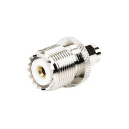 [RSA-3457] Adaptador en Línea, de Conector SMA Macho a UHF Hembra (SO-239), Níquel/ Oro/ Teflón. | RSA-3457