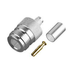 [RFN-1029-SP] Conector N Hembra de Anillo Plegable para Cable PROFLEX ó Grupo P, Plata/ Oro/ Teflón. | RFN-1029-SP