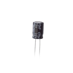 [0470M0025V] Capacitor Electrolítico de Aluminio, Radial de 470 µFd, 25 Vcc, 105 °C, 8  x 15 mm. | 0470M0025V