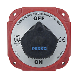 [9703DP] Interruptor Desconexión Batería 9703 con Desconexión Campo Alternador, 480 Amperios Continuos, 1200 Amperios Intermitentes, 6-32 VDC, Terminales 1/2 Pulgada, Montaje Marino | 9703DP