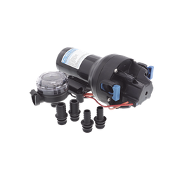 [P501J-118S-3A] Bomba de diafragma controlada por presión para trabajo pesado ParMax de 12 Vcd, caudal de 5 GPM, presión máxima 60 psi, para manguera de diámetro interior de 13 mm (1/2") y 19 mm (3/4") | P501J-118S-3A