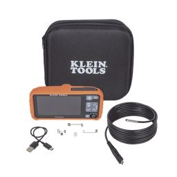 [ET17] Cámara Boroscopio de Inspección 5.5mm 720p USB-C,  LCD 4.3" Color, Cuello de Cisne Nylon de 10' (3m) con Imán, Espejo, 6 LED´s. Batería Io-Li Recargable. Ideal en Electricidad, HVAC, Plomería y Aviación | ET17