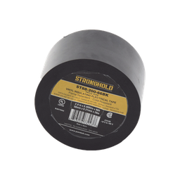 [ST88-200-66BK] Cinta Eléctrica STRONGHOLD Para Aislar, de PVC, Trabajo Pesado Eléctrico (UV, abrasión, aceite, corrosión), Grosor 0.21 mm (8.5 mil), Ancho 50 mm, y 20 m Largo, Uso Int./Ext., Color Negro. Superior a cinta Super 33 | ST88-200-66BK