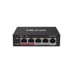 [NS-0105P-35(B)] Switch PoE+ / 4 Puertos 10/100 Mbps PoE+ (af / at) / 1 Puerto 10/100 Mbps Uplink / Modo Extendido hasta 250 Metros / 35 Watts | NS-0105P-35(B)