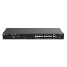 [RG-ES118FGS-LP] Switch PoE+ no Administrable, Hasta 120 Watts, Ideal para CCTV, 16 Puertos PoE +10/100, 2 Uplinks Gigabit y 2 SFP COMBO | RG-ES118FGS-LP