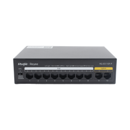 [RG-ES110F-P] Switch PoE+ no Administrable, Hasta 110 Watts, 8 puertos PoE+ y 2 Uplinks 10/100 | RG-ES110F-P