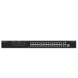 [RG-ES126FGS-LP] Switch PoE+ no Administrable, hasta 180 Watts Ideal para CCTV, 24 Puertos 10/100 PoE+, 2 Uplinks Gigabit (1 SFP COMBO) | RG-ES126FGS-LP