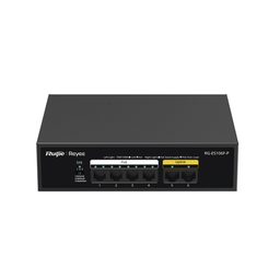 [RG-ES106F-P] Switch PoE+ no Administrable, 6 Puertos 10/100 Mbps, hasta 54 Watts | RG-ES106F-P