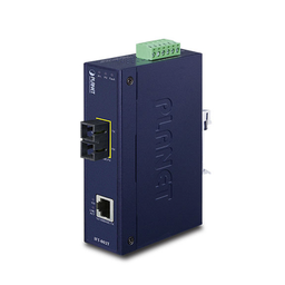 [IFT-802T] Convertidor de Medios Industrial, Multimodo, Puertos 10/100 Base-TX a 100 Base-FX, Interfaz SC, Hasta 2 km, Carcasa IP30, Soporta Temperatura de -40 a 75°C. | IFT-802T
